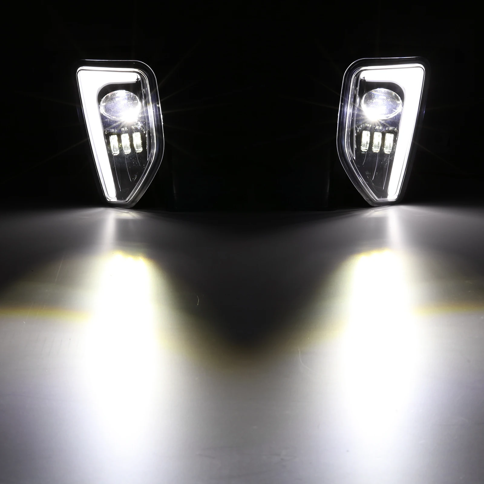 2Pcs/Pair Led Fog Lamps Car Front Bumper Driving Lamp Daytime Running LED Fog Lights Fit For Chevy Silverado 1500 2016 2017 2018