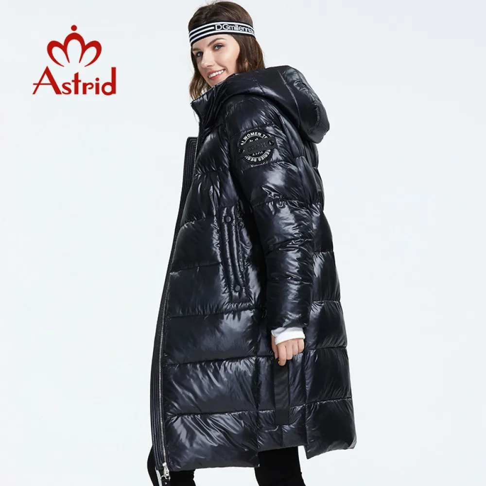 Astrid – veste longue en duvet pour femme, avec capuche, style tendance, couleur noire, nouvelle collection hiver 2022, AR-3037