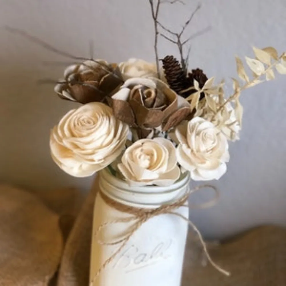 Collection de fleurs florales en bois d'hiver, décor rustique, fait sur commande pour toujours