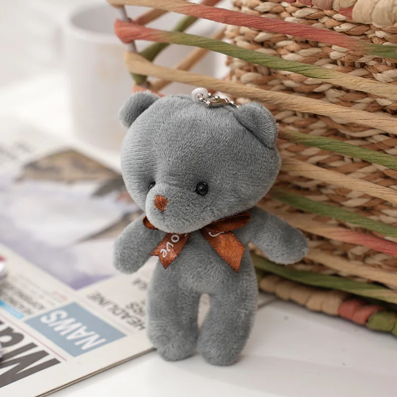 NONE 30 stücke Neue 21 Farbe Mini Bär Plüsch Puppe Schlüsselbund 12 cm Nette Bunte Bär Tier Stofftiere Für Mädchen tasche Anhänger Kinder Geschenke 5