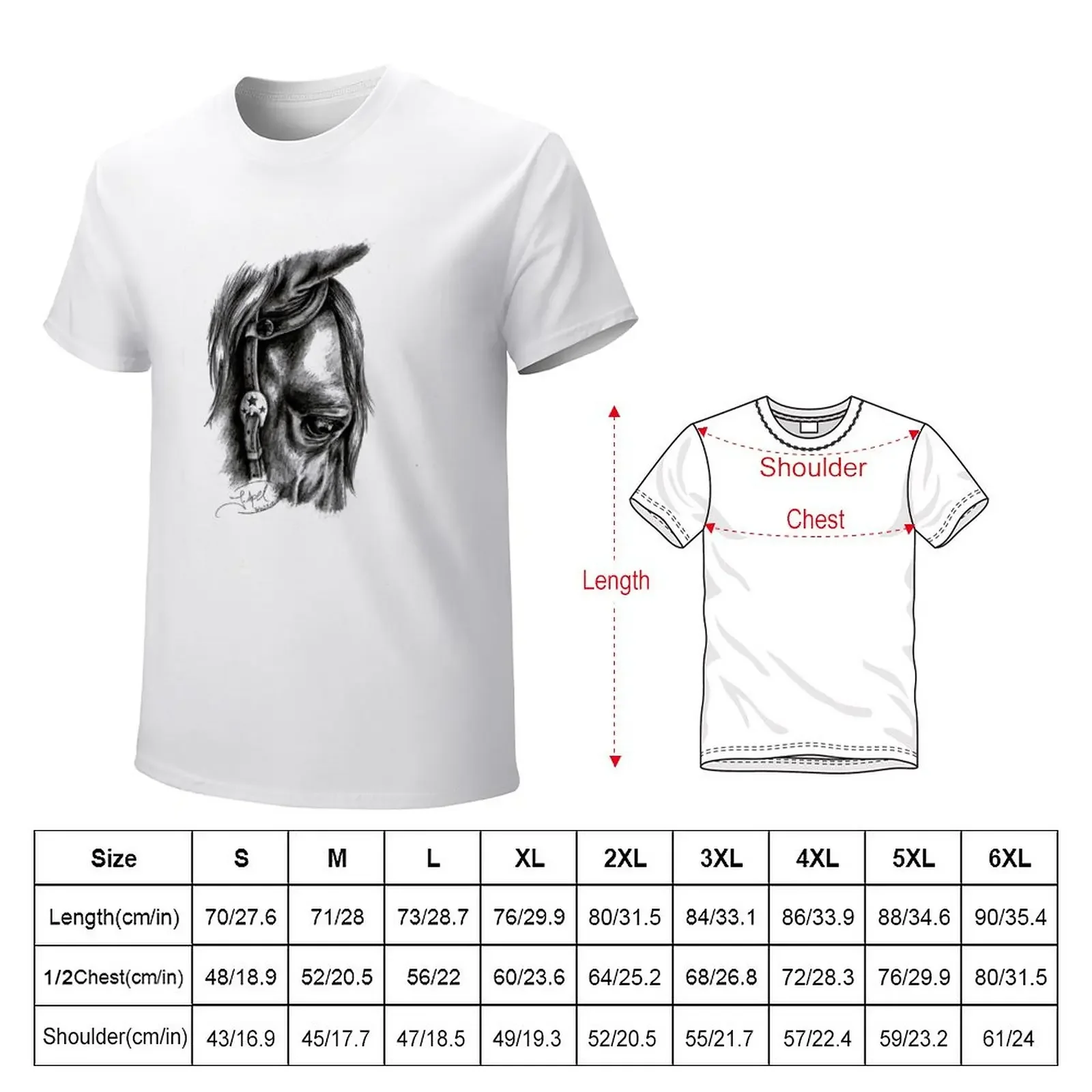 Calm - American Quarter Horse, Graphite T-Shirt vintage summer top mens big and tall t shirts