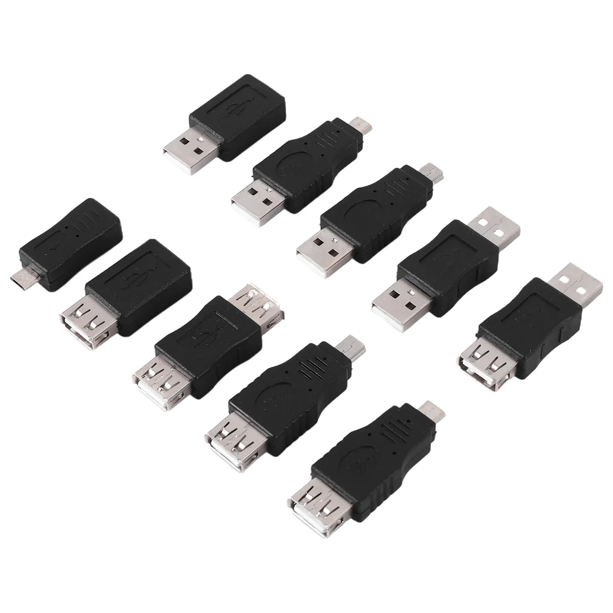 5 pinos macho para fêmea micro-usb adaptador, 5 pinos, f/m mini conversor, 10pcs