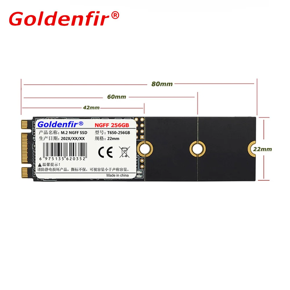 Goldenfir NGFF SSD 64GB 128GB 256GB Solid State Drive 2242 2260 2280 M.2 512GB 1TB SATA Protocol