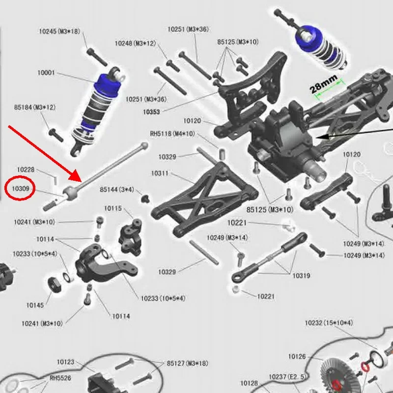 VRX 10309 Front CVD for Spirit Buggy 1/10 Scale 4WD Rc Car Parts  Remote Contol Toys Car Accessories  For VRX Racing