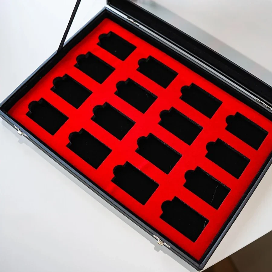 16-Slot PU Leather Lighter Storage Box Portable Gift Premium Exquisite Collection Men's Holiday Gift Box with Lid