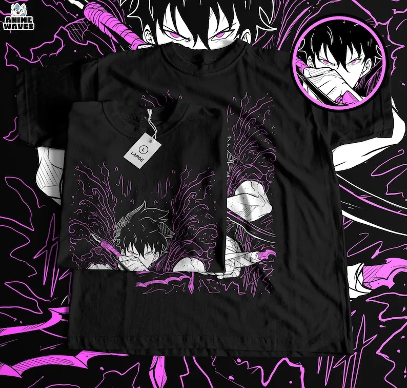 Dark Hunter Unisex T-shirt - Anime-Inspired Apparel, Korean Manga Style, Otaku Gift, Japan-Inspired Fashion, Fantasy Adventure,