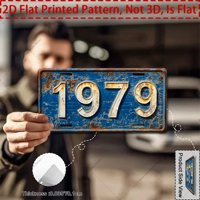 2D Flat - [2D Flat] One Piece of Vintage Metal Sign Featuring 