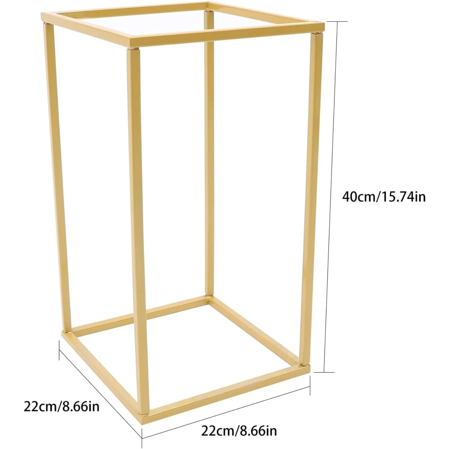 2Pcs 15.74 Inch Gold Metal Flower Stands - Geometric Floral Stands, Sturdy Iron,DIY Decor for Wedding,Event,Home (11.02lbs Load)