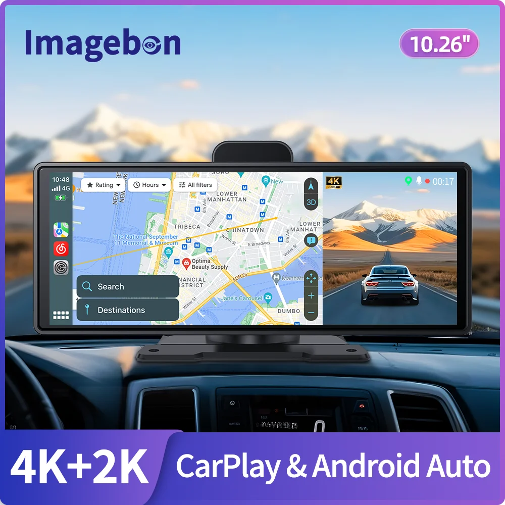 

Imagebon H9 X 10.26" 4K Car DVR 2K Rearview Mirror Camera CarPlay & Android Auto Dual Recording Night Vision GPS Video Recorder