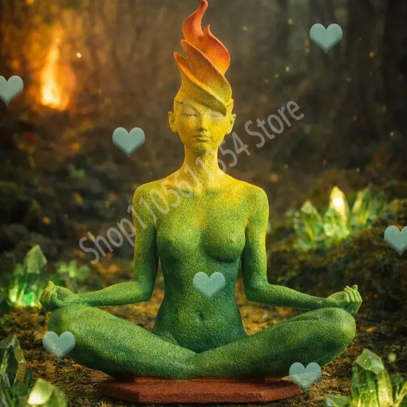 Yoga Meditation Goddess Figurine, for Home Garden Outdoor Decor Style Home Shelf Studio Meditation Room Office Living Room