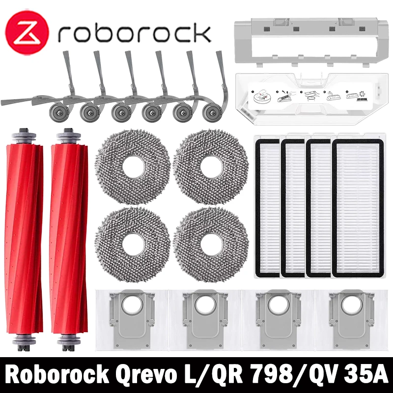 �y�Z�[�����zRoborock Qrevo L/QR 798/QV 35A/QR 598 ���{�b�g�|���@�A�N�Z�T���[ �_�X�g�o�b�O ���C���T�C�h�u���V Hepa �t�B���^�[ ���b�v�N���X �X�y�A�p�[�c
