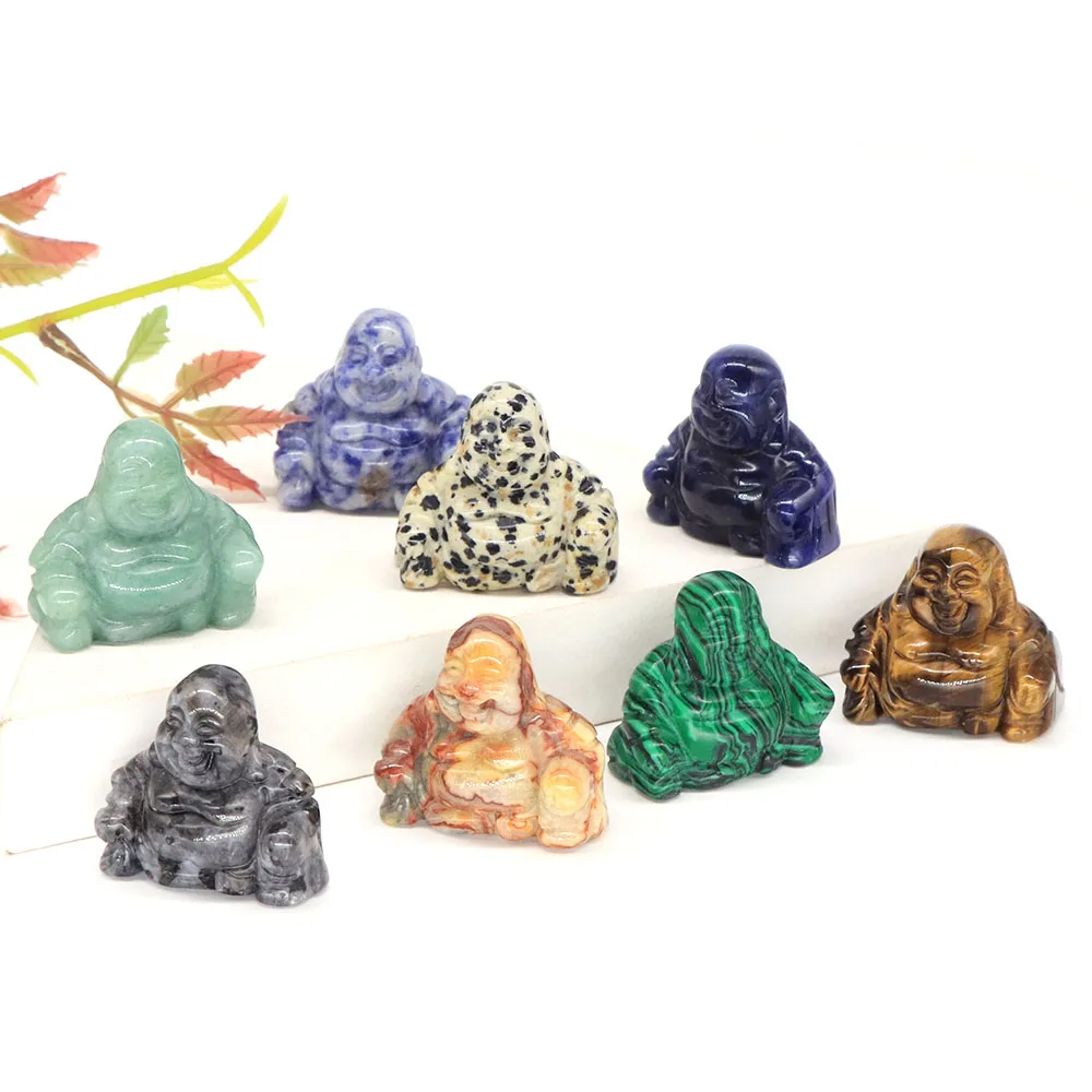 

1.2" Maitreya Buddha Statue Natural Stone Healing Crystal Fengshui Spiritual Belief Figurine Pray Wealth Lucky Crafts Home Decor