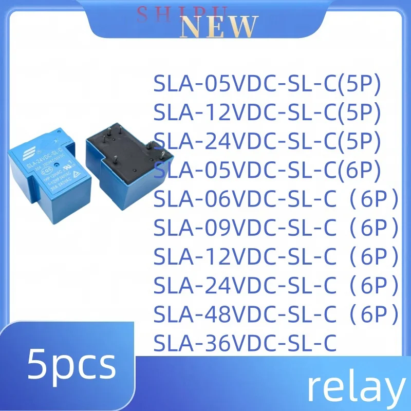 5pcs SLA-05VDC-SL-C SLA-12VDC-SL-C SLA-24VDC-SL-C 06VDC 09VDC SLA-48VDC-SL-C SLA-36VDC-SL-C Relay 5P 6P