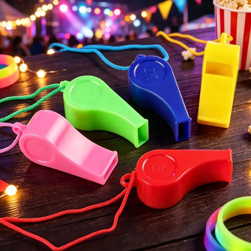 6/12pcs Assorted Color Sports Whistles with Lanyard, Loud Sound Cheer for Carnival & Team Activities YMY