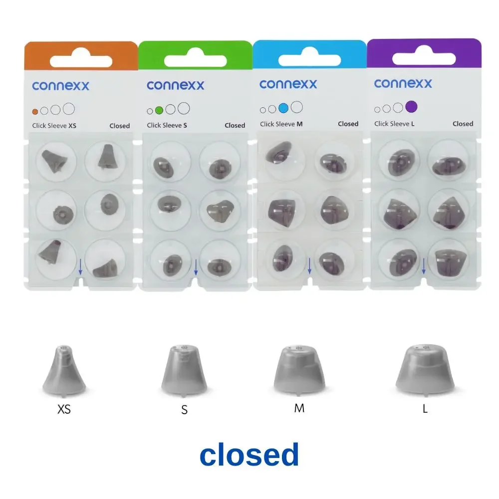 

Siemens Signia Rexton Vibe Hearing aid open dome connexx click sleeve vented eartips for open fit and CIC ITC ITE Hearing Aids