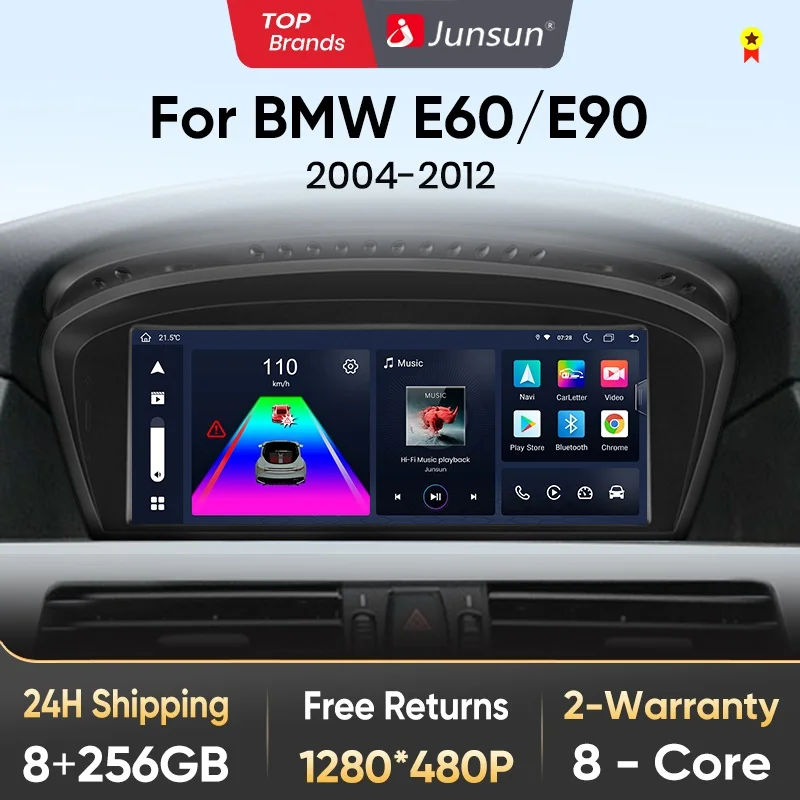 Junsun sans fil Carplay Auto autoradio multimédia pour BMW série 5 E60 E61 E63 E64 E90 E91 E92 E93 CCC CIC 4G GPS Navigation