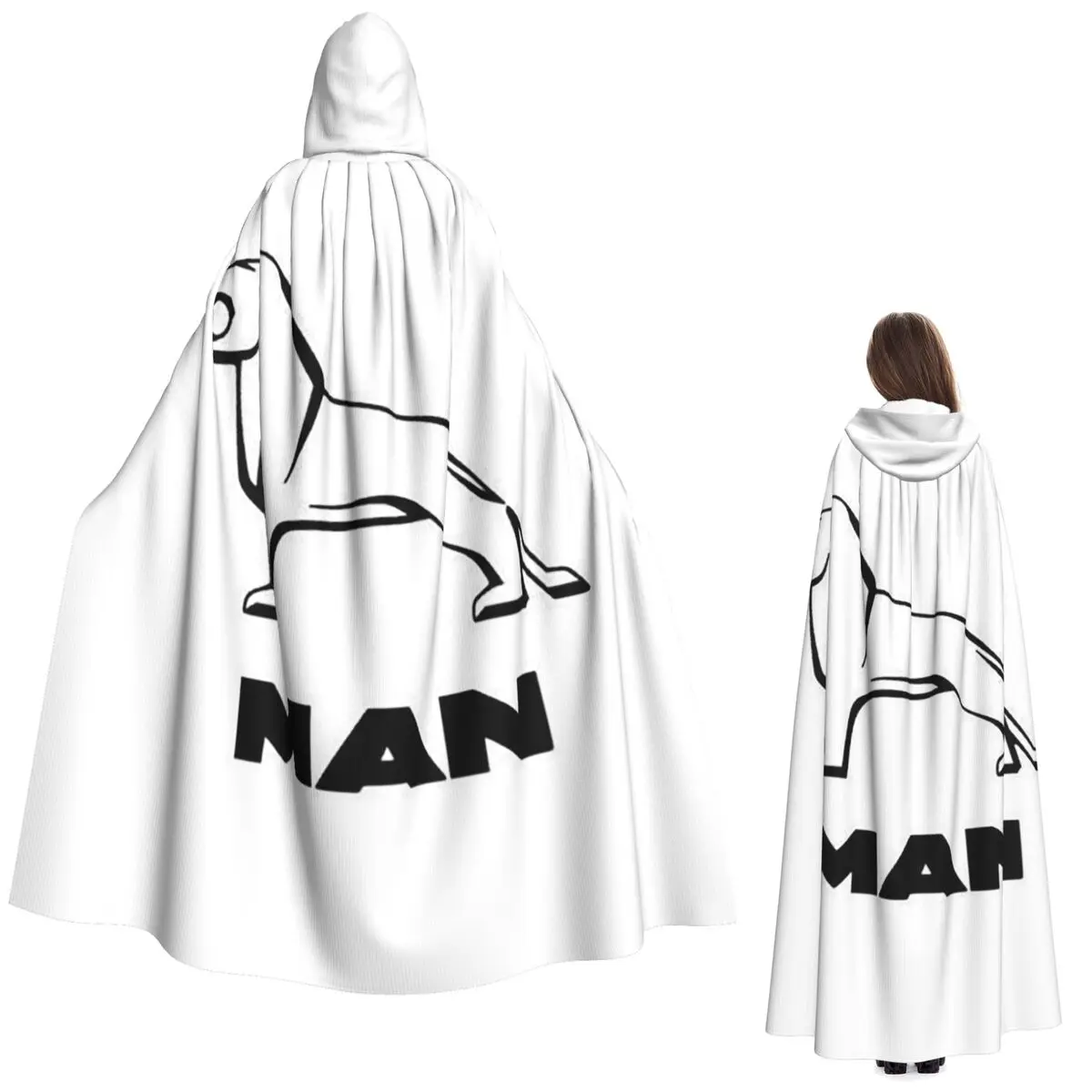 

Длинный капюшон-накидка с логотипом Man Truck Bus, костюм ведьмы в средневековом стиле, для косплея, на Хэллоуин, для взрослых, унисекс