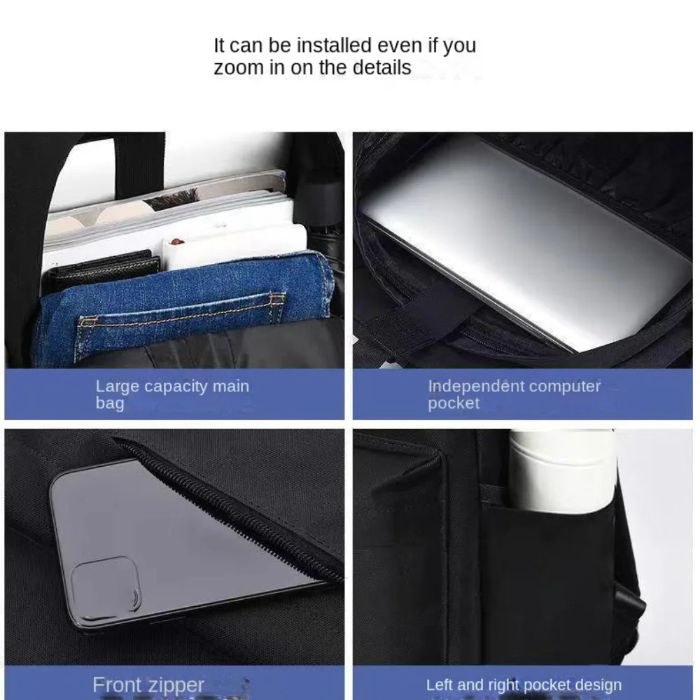 15 Inch Veelzijdige Rugzak Trendy Wasbare Oxford Doek Computertas Zwart Grijs Blauw Rood School Student Rugzak Unisex