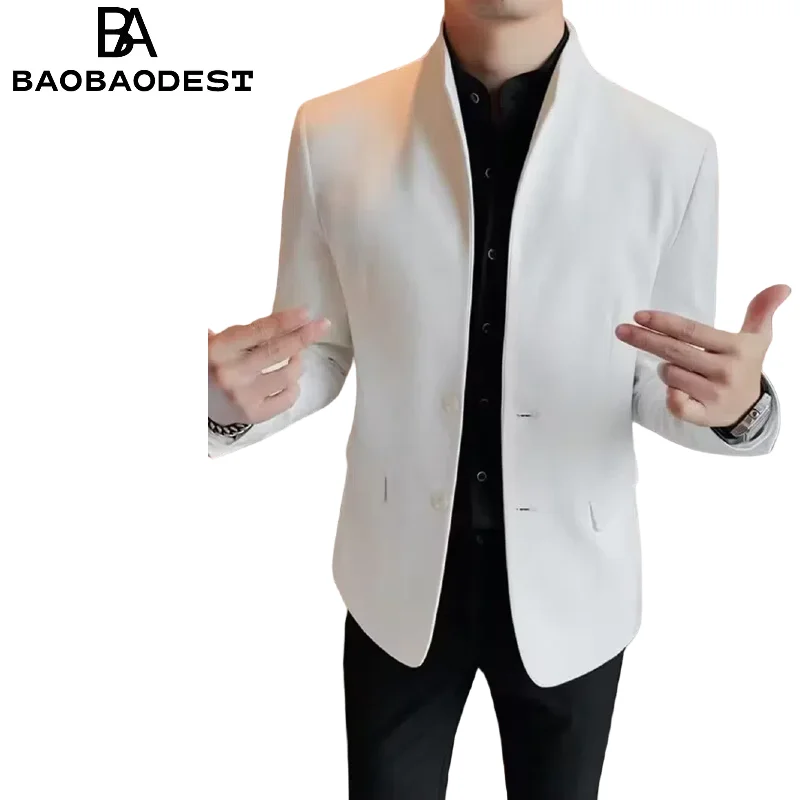 

Мужские свадебные костюмы высшего качества, приталенный однобортный пиджак, брюки, дизайн костюма из двух предметов, лучший мужчина, жених, бизнес