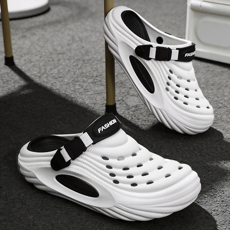 

Мужские летние уличные шлепанцы из ЭВА, удобные спортивные сандалии на мягкой подошве, нескользящие пляжные сабо для рыбалки, мужская садовая обувь