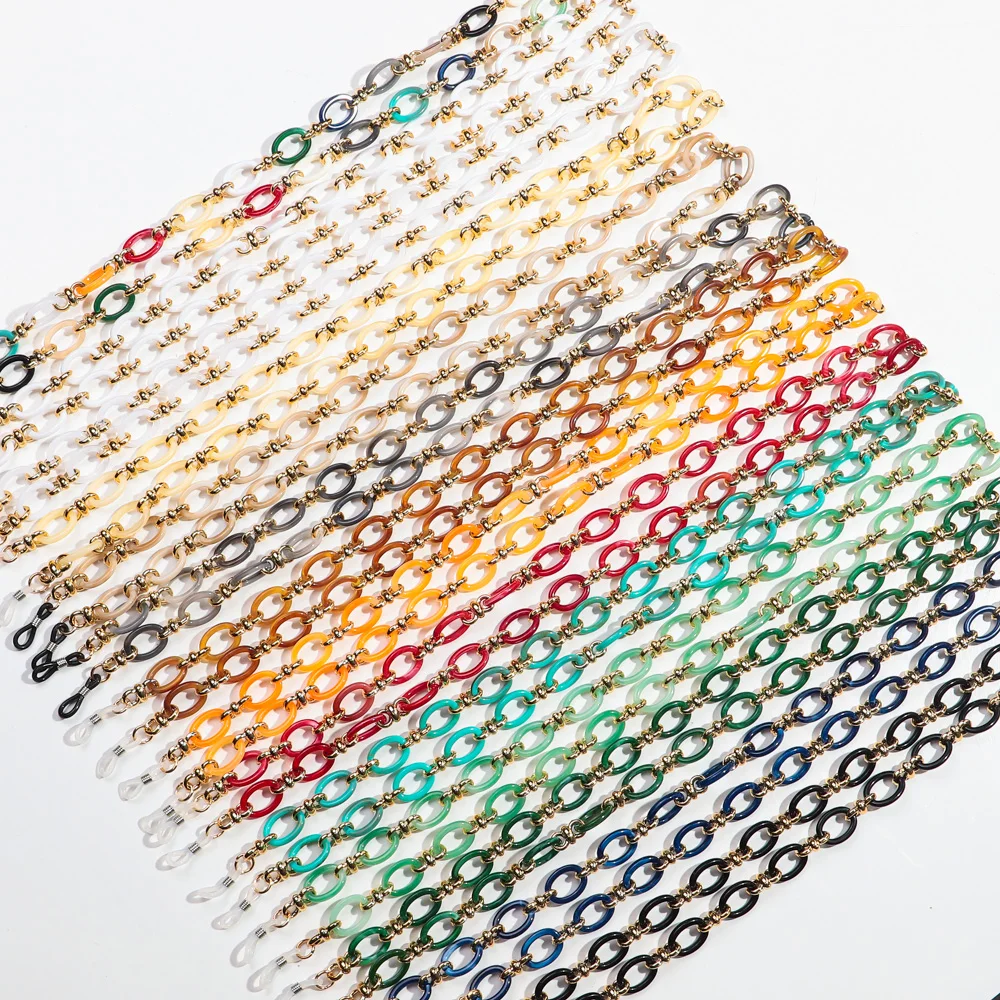 Neue Bunte Acryl Oval Link Gläser Kette Riemen für Frauen 70 cm Hängenden Hals Maske Seil Sonnenbrille Lanyard Schnur Zubehör – Detail 7