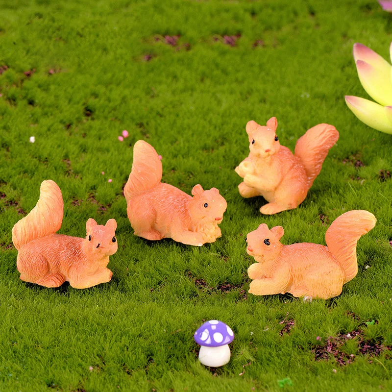 Forest Simulated Squirrel Miniature Figurine Cartoon Animal Character Fairy Garden Home  Ornament Desk Decoration DIY Accessory - view 6