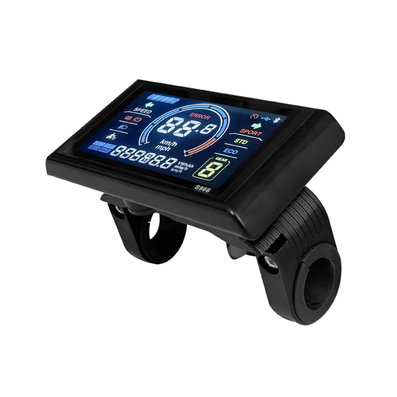24 bis 72V Elektrofahrrad LCD-Display 5-Pin LCD S966 Smart-Farbbildschirm Wasserdichtes MTB-Bedienfeld Geeignet für Nr. 2 Protokoll – Detail 1