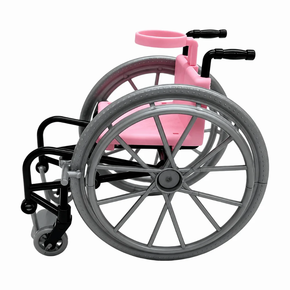 1/6 Scale Miniature Wheelchair Realistic Design Rehabilitation Style Simulation Wheelchair Model Movable Wheels DIY Assembly