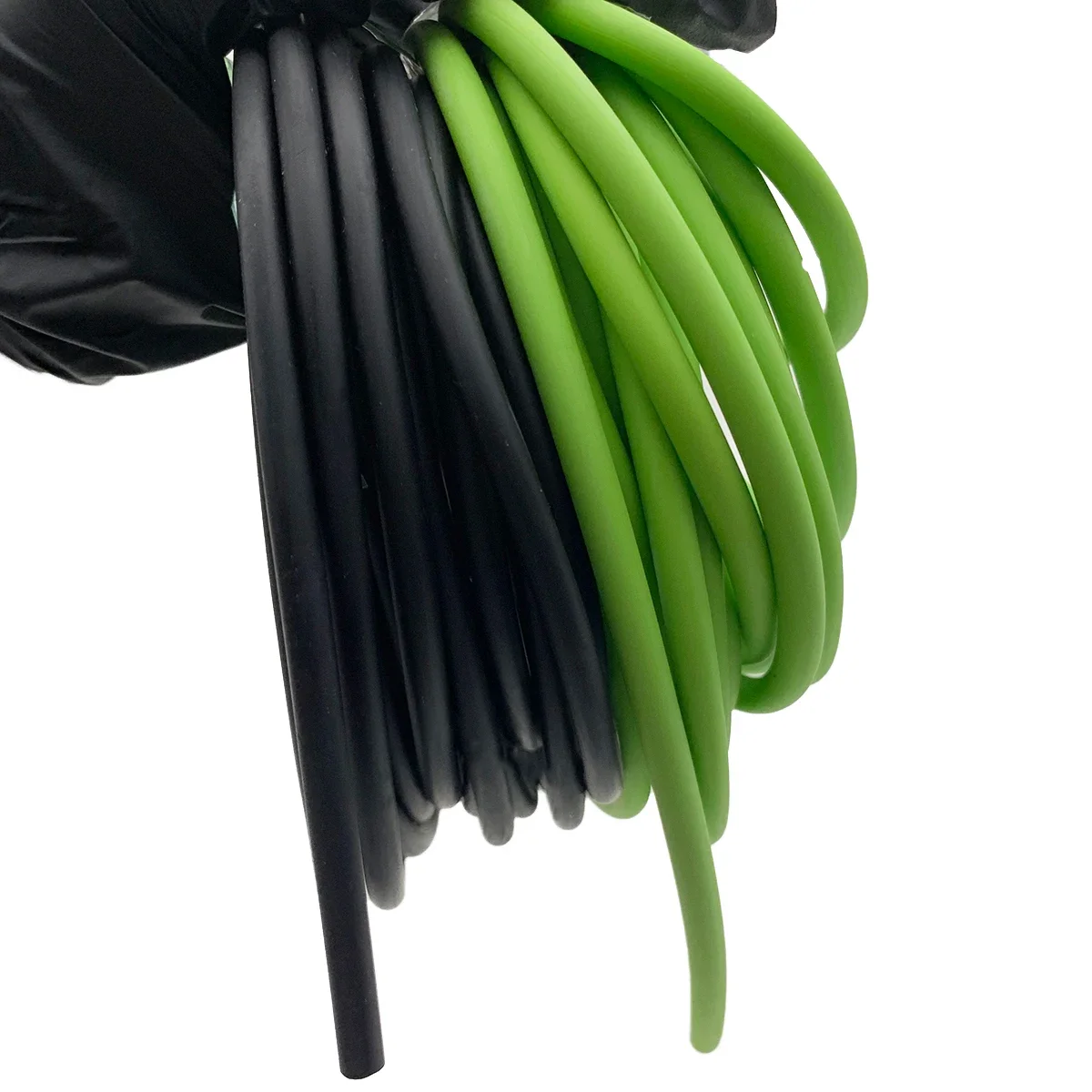Black/Fruit Green Natural Latex Sealing Strip 6mm Diameter, Solid Strip for Home Appliance Vibration Damping & Sound Insulation