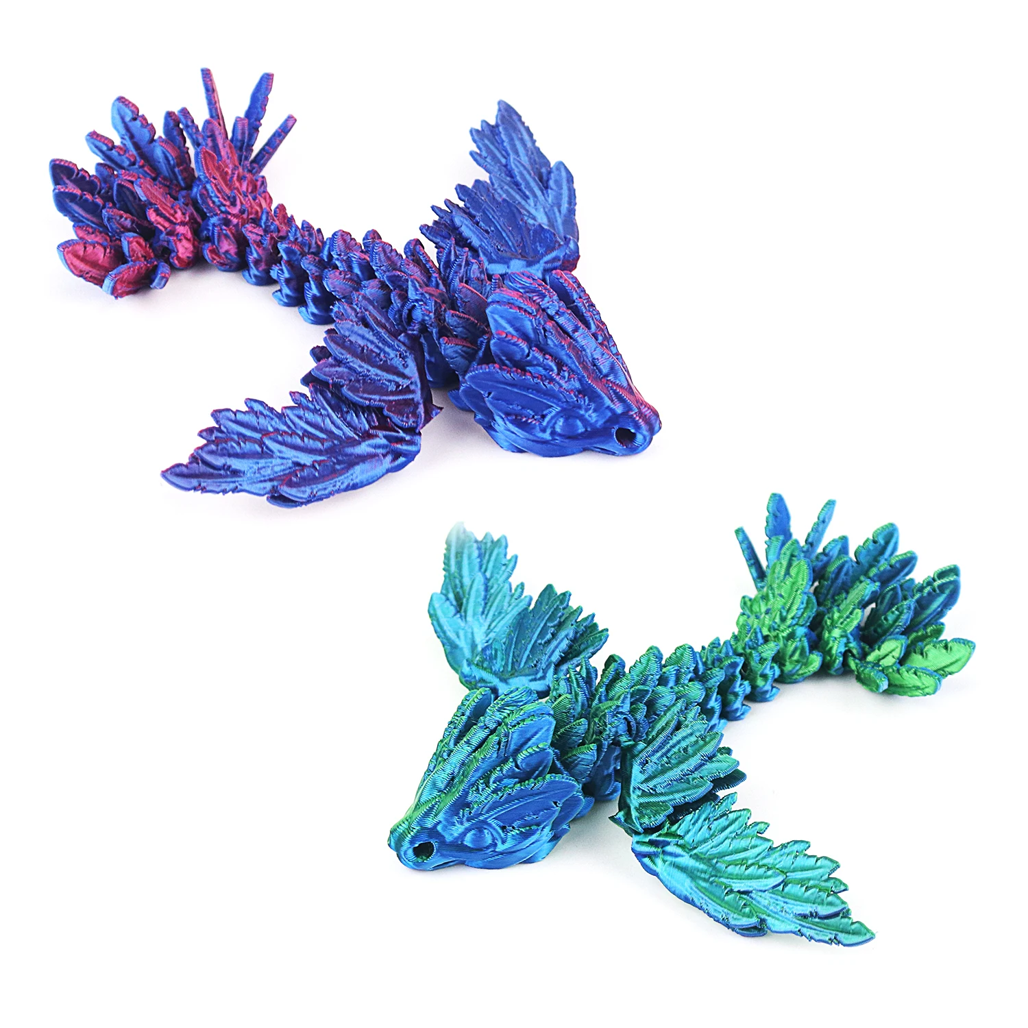 3D printed feathered dragon, multi joint movable, figurine model decoration ornament toy, 3D printed restless toy party gift