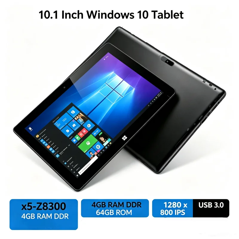 10.1 INCH DS102 64 Bit Tablet PC 4GB RAM 64GB ROM WINDOWS 10 Z8300 CPU 1280*800 IPS WIFI Quad Core Dual Camera HDMI-Compatible