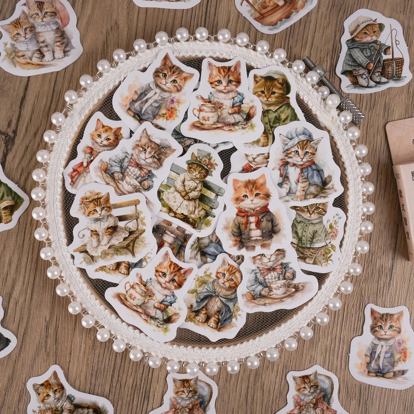 46 Pcs Sweet Cute Cat Stickers For DIY Albums Diary Decoration Cartoon Scrapbooking Kawaii School