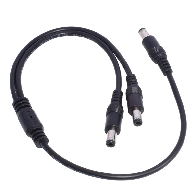 30cm/40cm/100cm 2 way DC Power adapter Cable 5.5mmx2.1mm 1 male to 2 Male Splitter connector Plug extension for CCTV LED strip