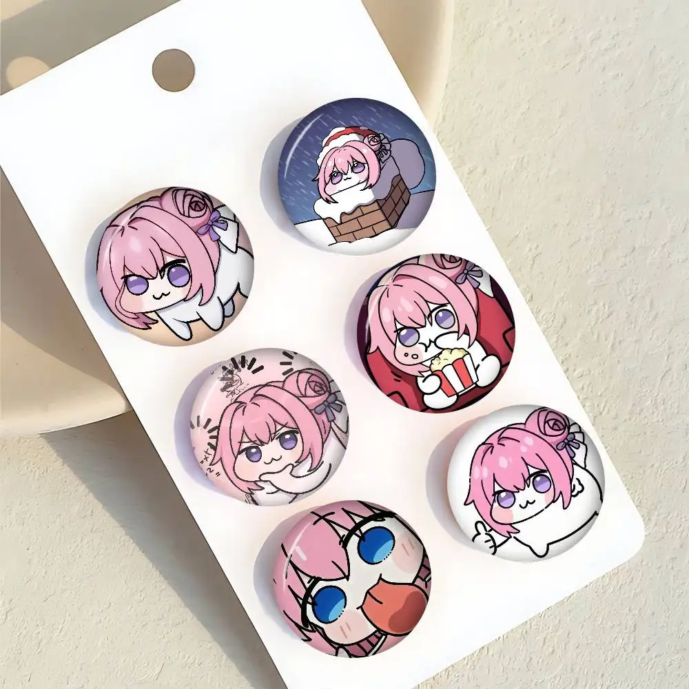 Nikke DORO Puppe, niedlicher weicher Button-Pin, rundes Metallabzeichen, Anstecknadel, Teile, Geschenk für Freunde, Kinderschmuck