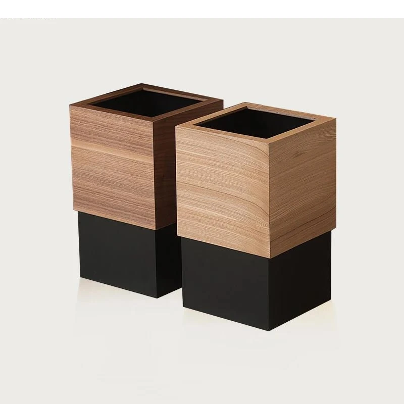 Simple Wooden Garbage Can Kitchen Trash Rectangular Wastebasket Cleaning Tools Bathroom Bins Home Accessories