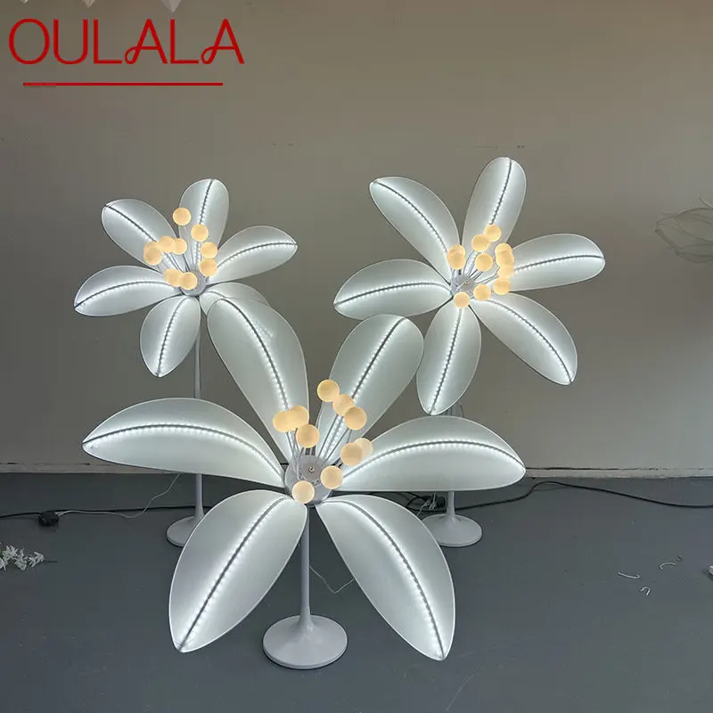 OULALA Modern White Lily Wedding Lamp LED Light for Party Stage Road Lead Little Fresh Flower Background Decoration