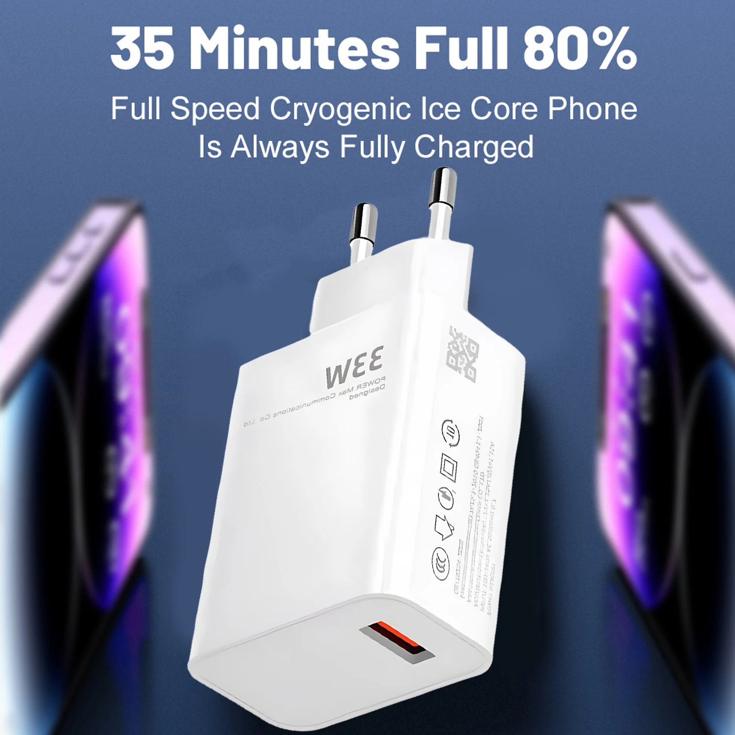 EU/US 33W Quick Charging Phone Chargers USB Type C Wall Charger Plugs for Samsung Xiaomi Redmi Huawei High-speed Phone Adapter - náhled 6