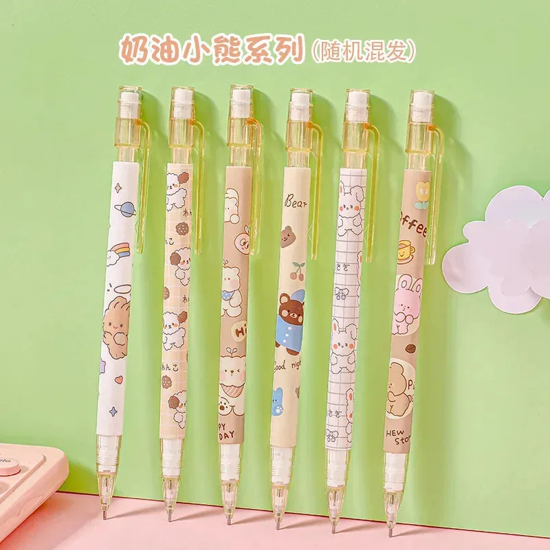 Pensil Mekanik Hewan Kawaii 0.5Mm (10 Buah/Pak) - Perlengkapan Sekolah Kartun Lucu, Hadiah Siswa