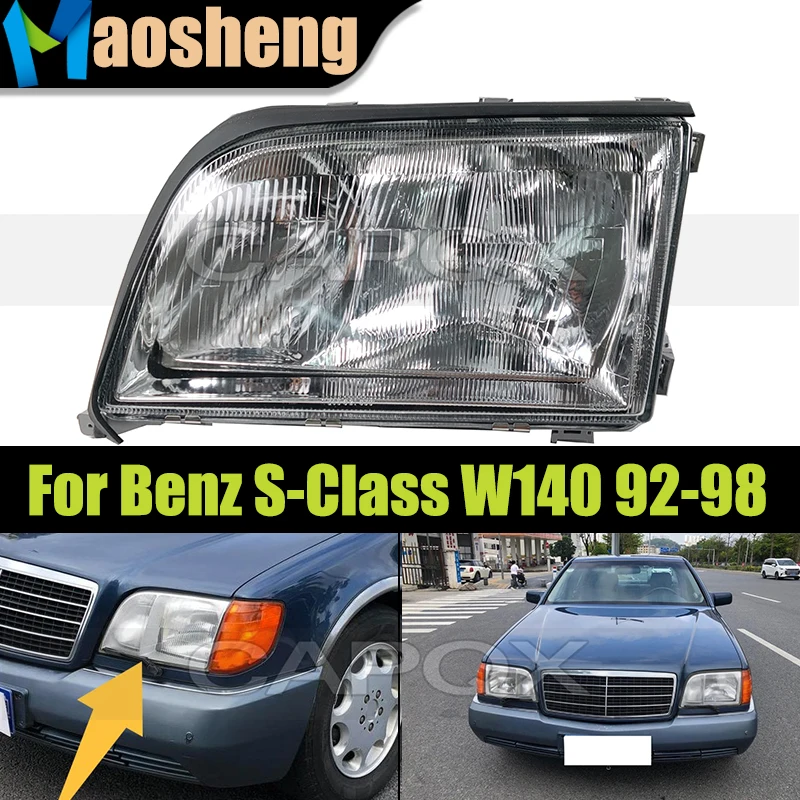 Car Glass Headlight Headlamp For Mercedes Benz S-Class W140 1992-1998 Head Light Head Lamp