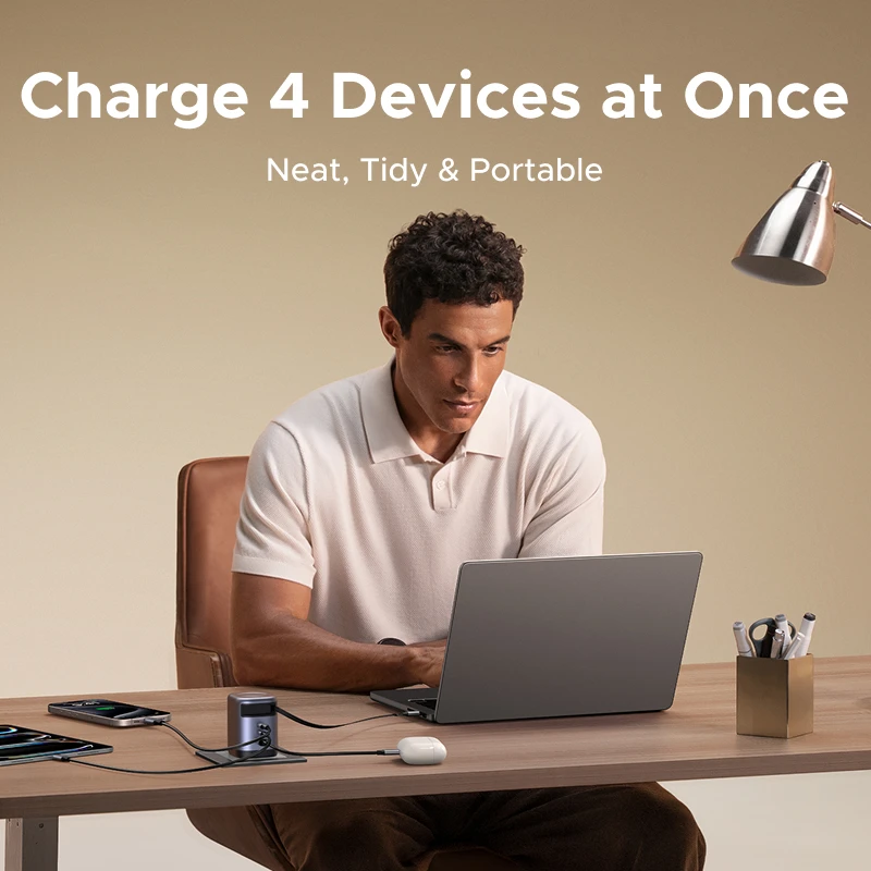 شاحن UGREEN 100W GaN مع كابل USB-C قابل للسحب، يدعم UFCS وPPS وPD للشحن السريع، مناسب للابتوب، MacBook Pro، iPad، الجهاز اللوحي، iPhone، Samsung #4