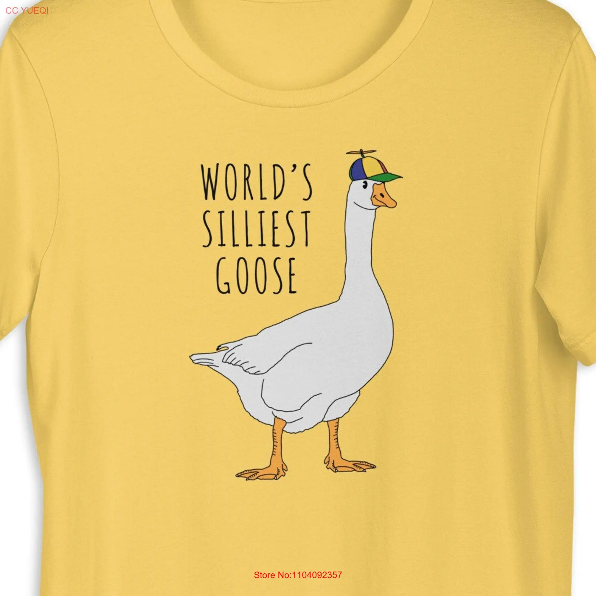 World s Silliest Goose T Shirt Funny Animal Silly Dad Humor Jokes Sarcastic People long or short sleeves