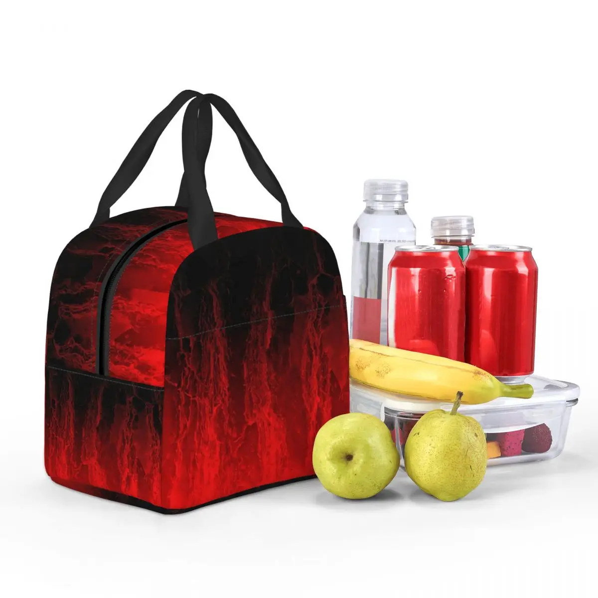 Red Fire Flame Insulated Lunch Bag for Kids School Cooler Thermal Food Box Tote Portable Lunch Boxes Container
