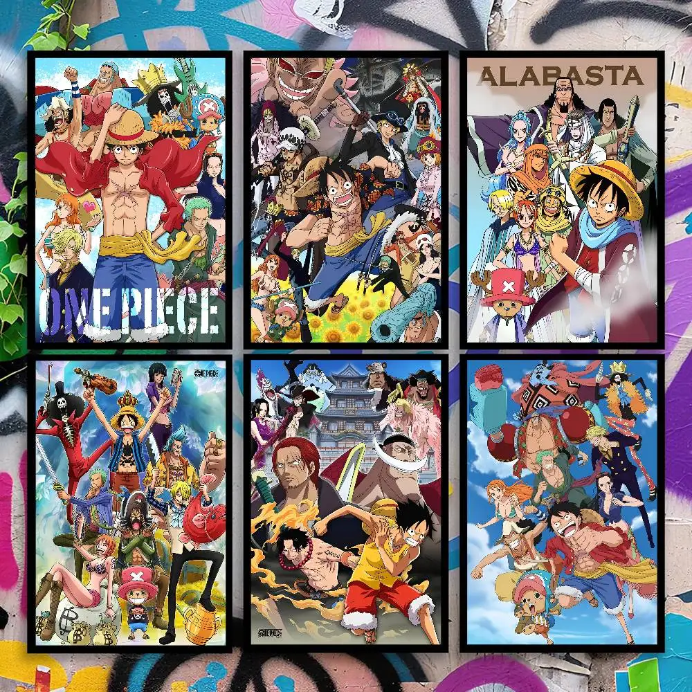 Japanese Anime One Piece Poster Luffy HD Art Sticky Wall Canvas Painting Home Living Room Bedroom Bar Aesthetic Decoration Gifts