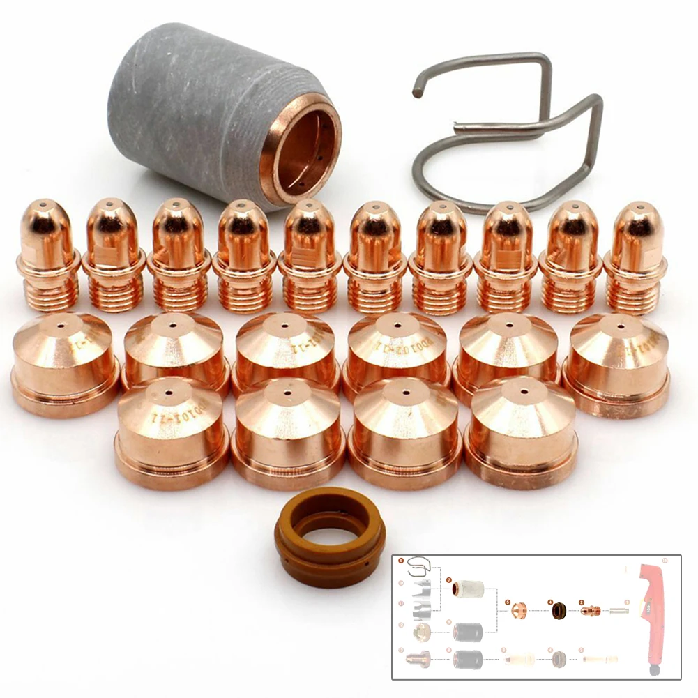 Durável Plasma Tocha Eletrodos Kit Peças de Reposição Ferramentas Elétricas Bicos Acessórios Pr0101 Wsp08009 A101