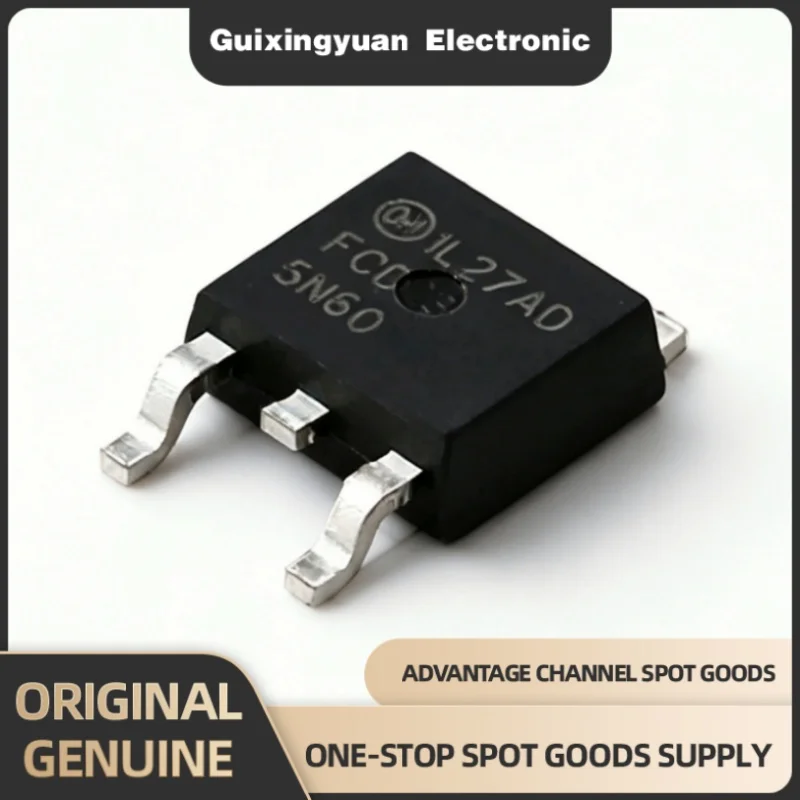10PCS Genuine FCD5N60TM FCD5N60 TO-252 MSO MOSFET (Metal-Oxide-Semiconductor Field-Effect Transistor)