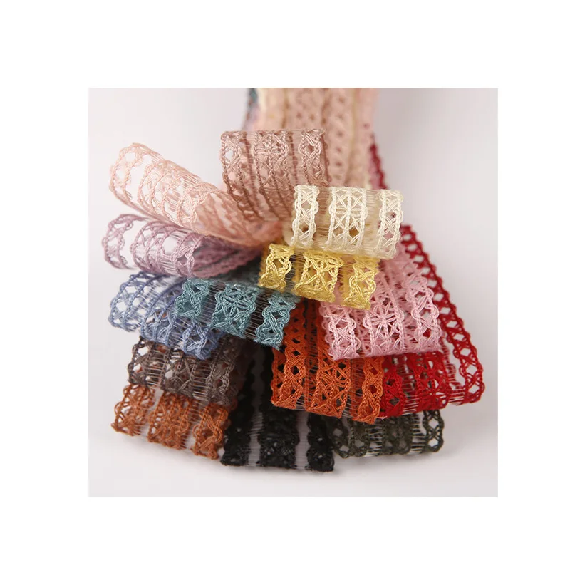 

100 Yards Hollow Stripes Lace Ribbon for Diy Hairwear Accessories Bouquet Cake Gift Box Material Sewing Clothing Trims