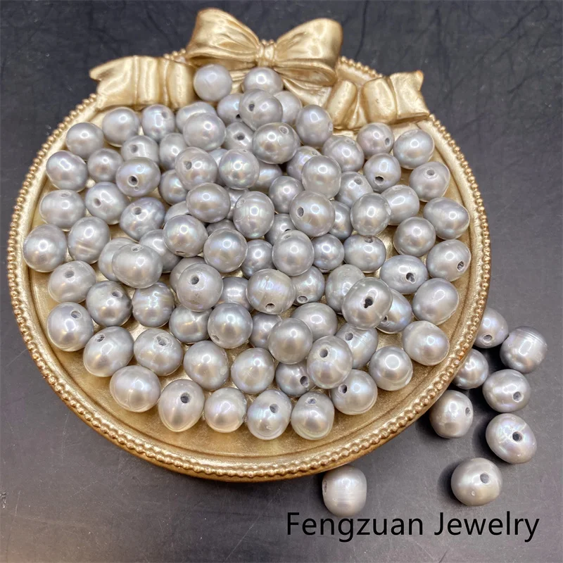 

10pcs/lot Natural Fresh water Pearl Potato Pearl White Purple 8-9mm High Quality High PearlsOval Loose Beads for DIY Jewelry