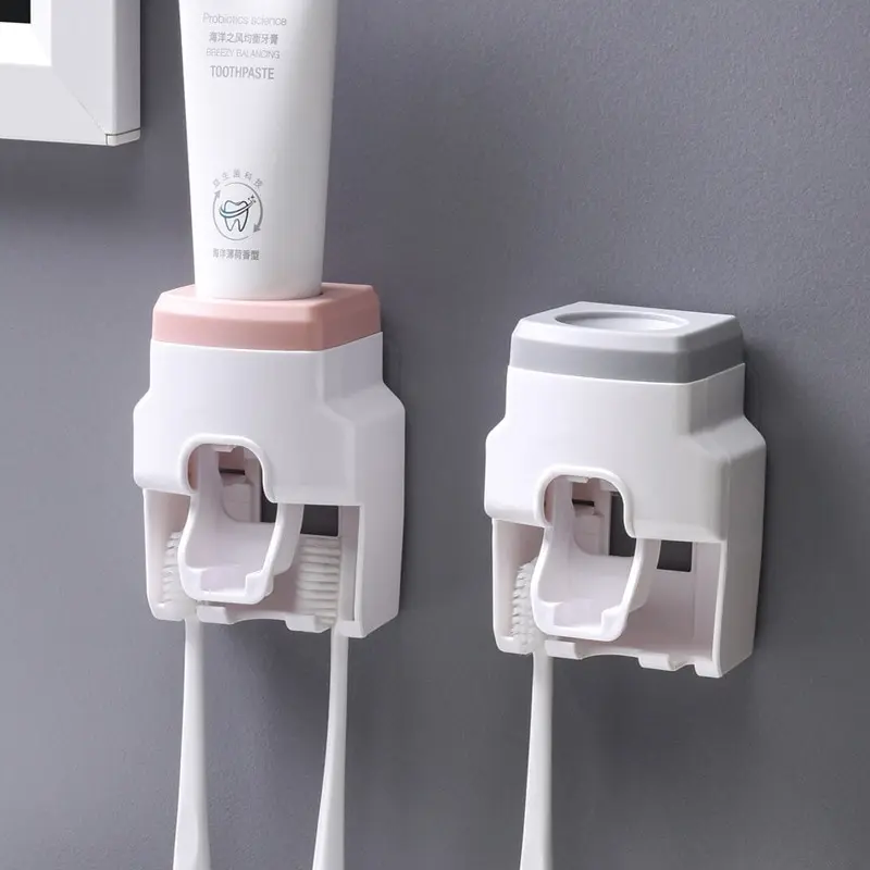 

Automatic Toothpaste Dispenser Creative Wall Mount and Small Toothbrush Holder Toothpaste Squeezer for Family Shower Bathroom