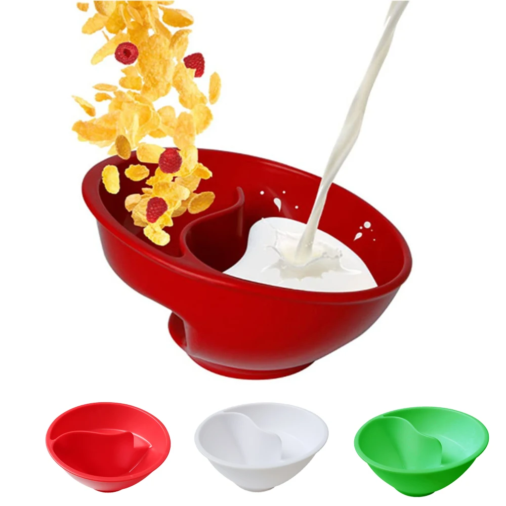 Anti-Soggy Cereal Bowl - Keeps Cereal Fresh Crunchy,BPA Free,Microwave Safe,Ice Cream Topping, Yogurt Berries,Fries Ketchup