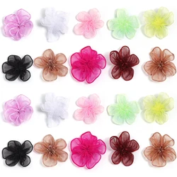 20pcs/pack 3cm Snow Gauze Leafless Pentagonal Flower Clothing Hair DIY Handmade Craft Decoration Accessories Wholesale